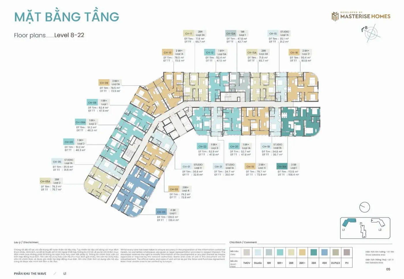 Masteri Grand Coast - mặt bằng 2